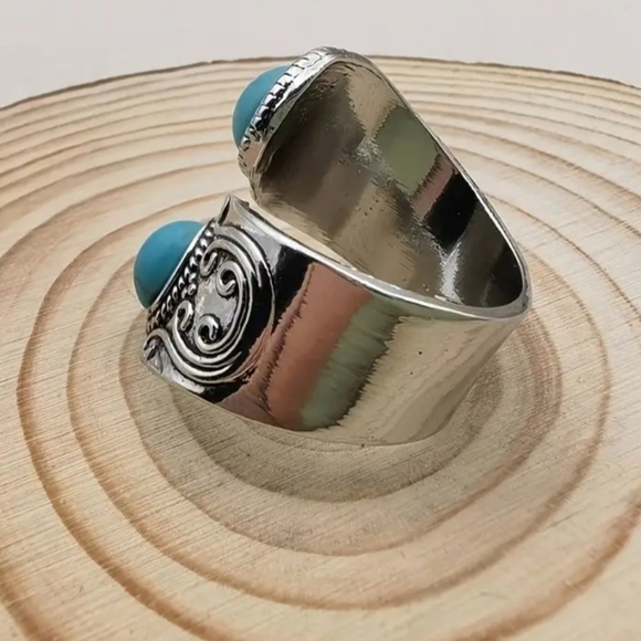 Vintage Bohemian Open Adjustable Ring Inlaid Gemstone For Women Fine Jewelry - Picture 10 of 16